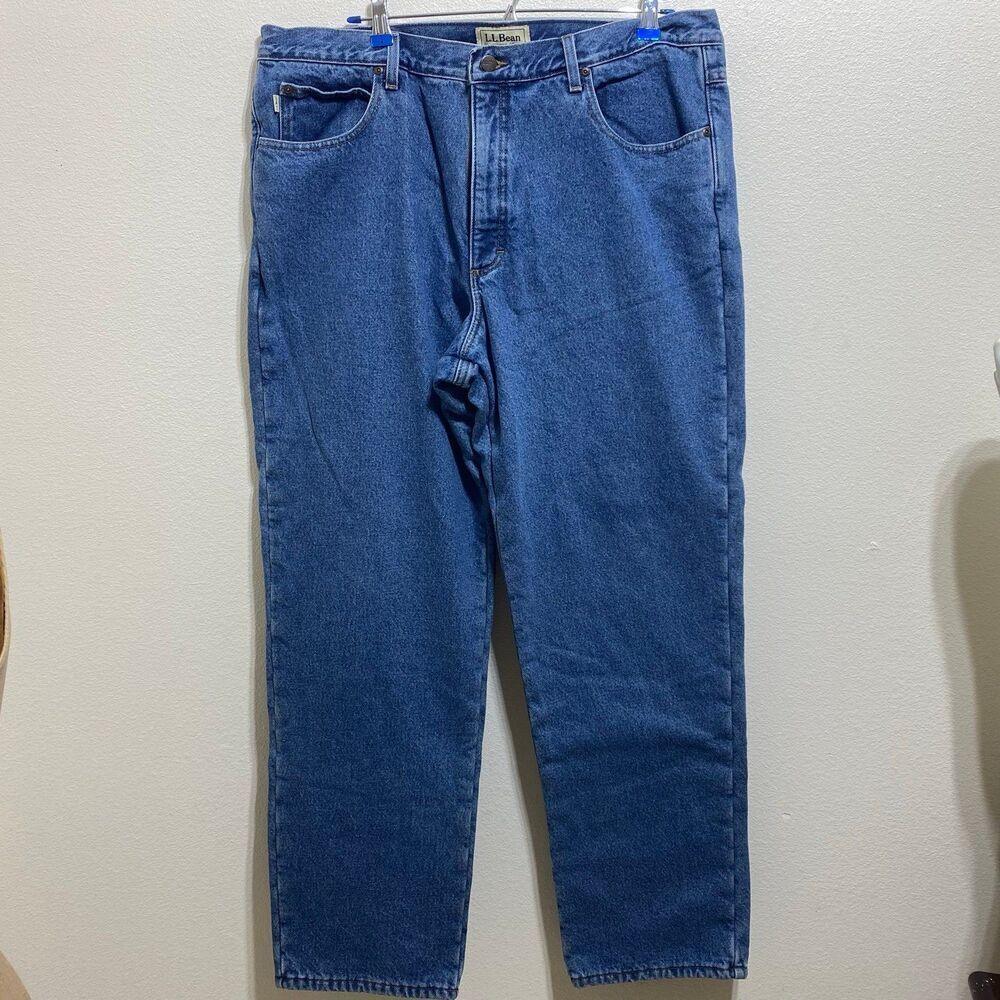 L.L. Bean Classic Fit Insulated Lined Jeans 40X32 Men's Denim Straight Cut